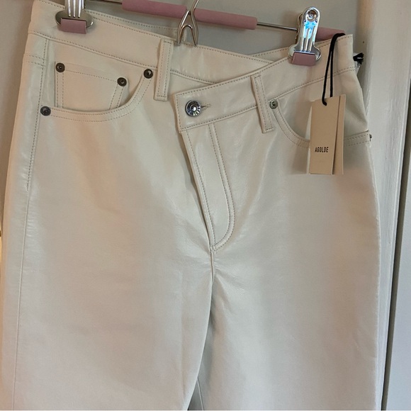 NWT AGOLDE recycled leather cross cross pant straight - Picture 11 of 14